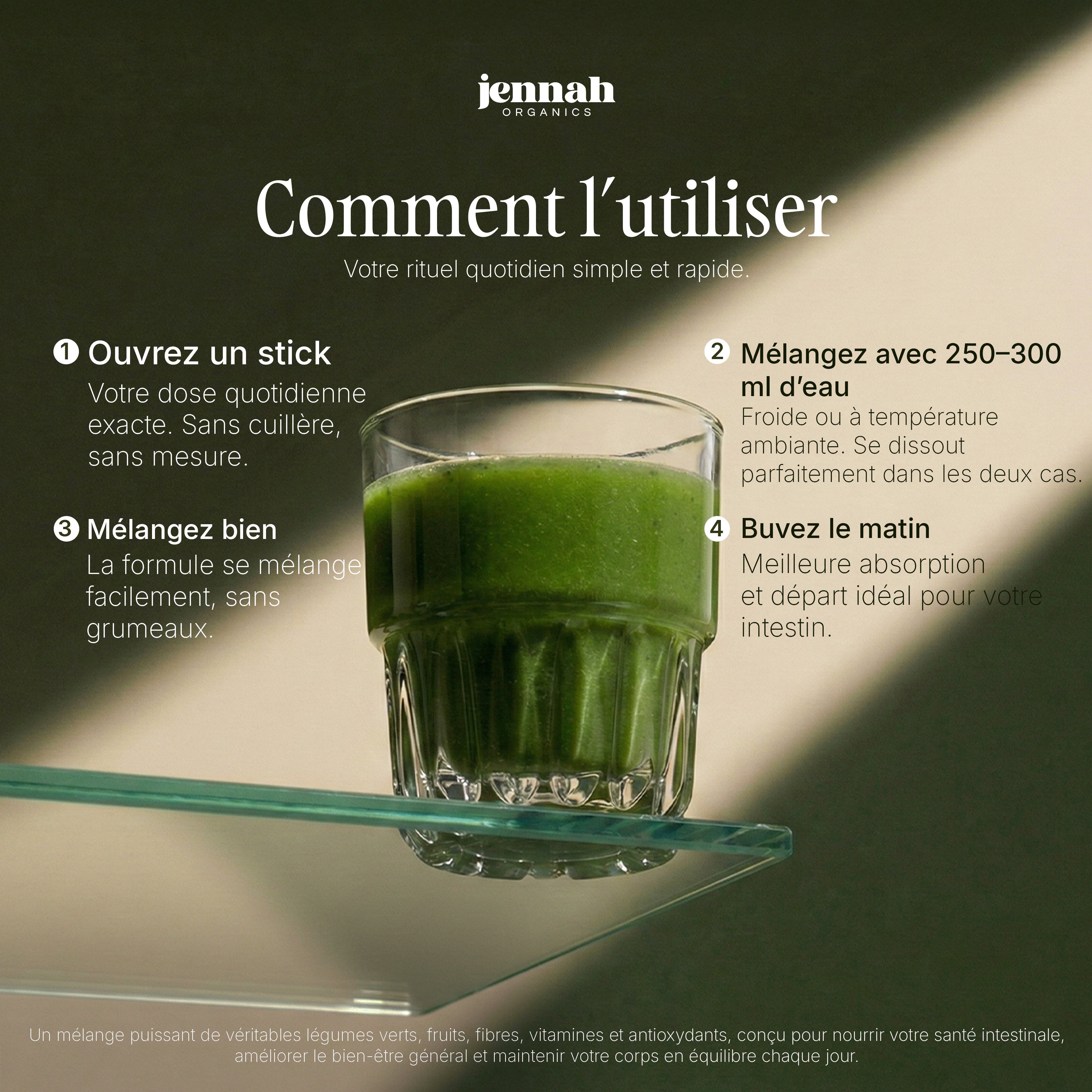 Daily Greens – Poudre Supergreens Végétale (30 sticks)