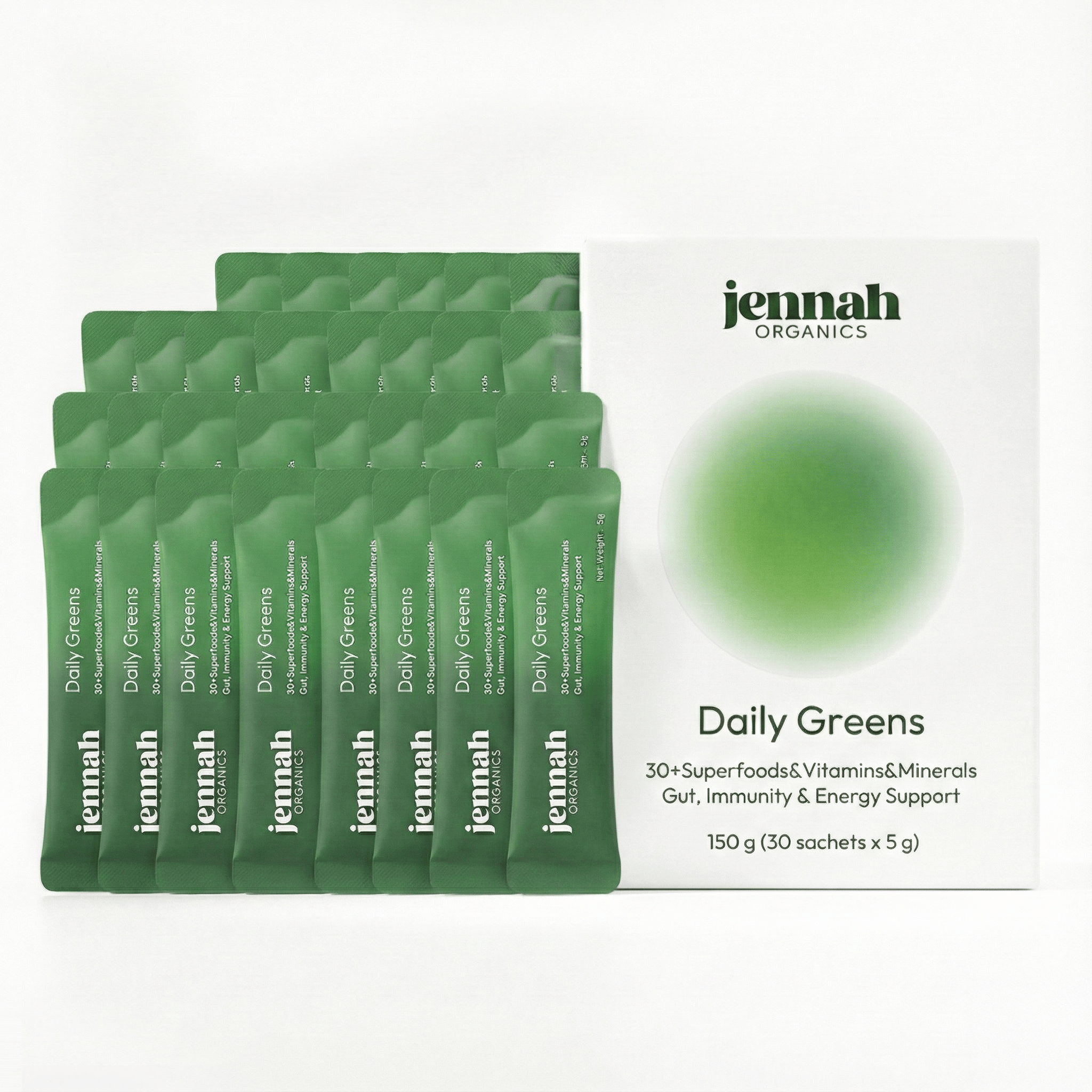 Daily Greens – Poudre Supergreens Végétale (30 sticks)